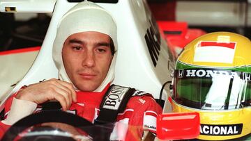 (FILES) This photo taken on July 26, 1991, in Hockenheim, shows the Brasilian driver from the McLaren team, Ayrton Senna, preparing before the first practice session at the Formula 1 Grand Prix event in Germany. Japanese automaker Honda said May 16, 2013,
