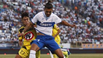 Futbol, Universidad Catolica vs San Luis.
 Primera fecha, Campeonato de Clausura 2016/2017.
 El jugador de San Luis Rodrigo Gonzalez, izquierda , disputa el balon con Enzo Kalinski de Universidad Catlica durante el partido de primera division en el estadio San Carlos de Apoquindo en Santiago, Chile.
 05/02/2017
 Felipe Zanca/Photosport*******
 
 Football, Universidad Catolica vs San Luis.
 First date, Clousure Championship 2016/2017.
 San Luis&#039;s playe, Rodrigo Gonzalez, left, battles for the ball against Enzo Kalinski of Universidad Catolica during the first division football match at the San Carlos de Apoquindo stadium in Santiago, Chile.
 05/02/2017
 Felipe Zanca/Photosport