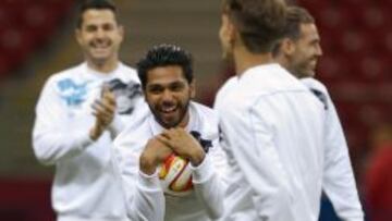 Tremoulinas, durante el entrenamiento del equipo en Varsovia.