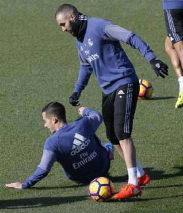 Karim Benzema y Lucas Vázquez.