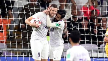 Marcus Berg celebra un gol. 