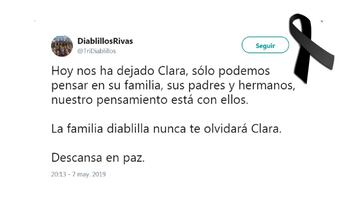 Los Diablillos de Rivas lamentaron en redes sociales la muerte de su joven triatleta Clara Martínez.