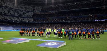 Formación de los equipos del Real Madrid y Chelsea.