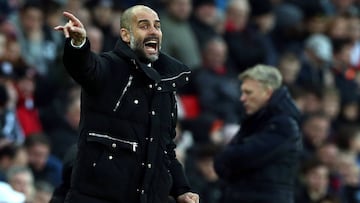Guardiola, durante el último partido del City contra el Sunderland.