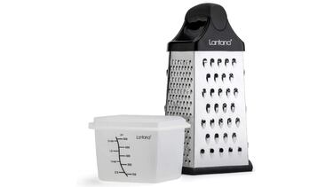 Este rallador 6 en 1 evita que manches la cocina gracias a su contenedor incorporado