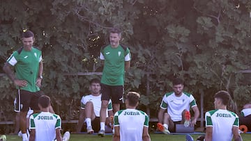 Ania, durante el entrenamiento de esta mañana