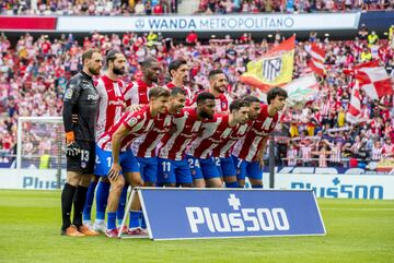 El once inicial del Atl¨¦tico de Madrid.