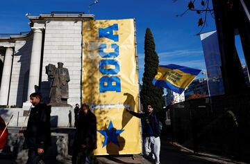 Así está decorada la estación de Nuevos Ministerios donde se sitúa la fan zone de Boca Juniors