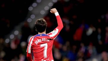 MADRID, SPAIN - DECEMBER 29: Joao Felix of Atletico Madrid celebrates 1-0 during the La Liga Santander  match between Atletico Madrid v  Elche at the Estadio Civitas Metropolitano on December 29, 2022 in Madrid Spain (Photo by David S. Bustamante/Soccrates/Getty Images)