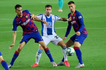 Granero, Busquets y Lenglet.