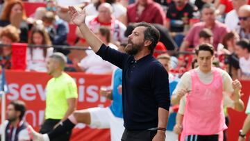 Quique, durante el partido.