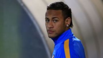 Neymar, en un enmtrenamiento del Barcelona.
