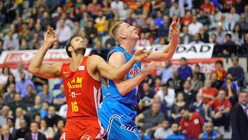 12/04/2018 UCAM Murcia y Montakit Fuenlabrada.
El UCAM Murcia ha asaltado los puestos de 'playoff' después de derrotar a un rival directo como el Montakit Fuenlabrada (82-62) en la jornada 27 de la Liga Endesa, superándole en el