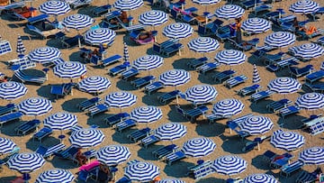 Playa española en verano.