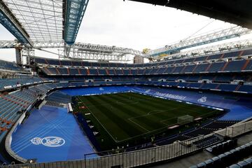 Así está el aspecto del Santiago Bernabéu el día de su reestreno.