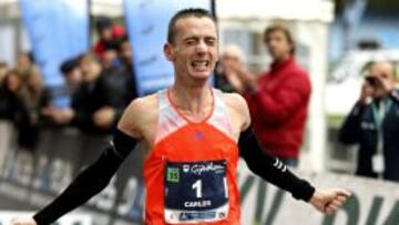 Carles Castillejo, durante la Maratón de San Sebastián.