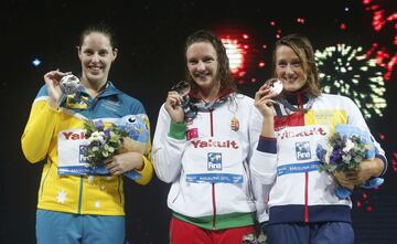 En 2013 se celebró en Barcelona el Mundial de natación. Mireia Belmonte nadaba en casa y consiguió el bronce en 200 estilos y la plata en 200 mariposa y 400 estilos. Fue homenajeada en Badalona, su ciudad natal, donde el alcalde la condecoró en un acto institucional.