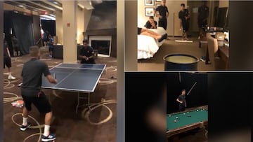 El Barça se divierde en el hotel: ping-pong, billar, basket...