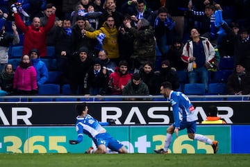 1-0. Gerard Moreno celebró el gol de la victoria marcado en el minuto 92.