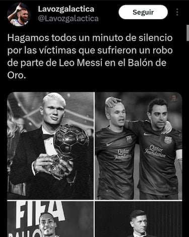 Los mejores memes del Balón de Oro 2023