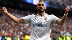 Benzema jugando con el Real Madrid en la Champions League