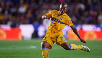 Samir Caetano durante el partido  Tigres UANL vs Monterrey, Correspondiente a la Jornada 12 del Torneo Clausura 2023 "Clasico Regio" de la Liga BBVA MX, en el Estadio Universitario, el 18 de Marzo de 2023.