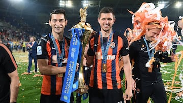 El Shakhtar celebra su título de Liga.