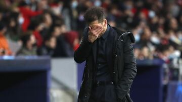 Simeone, cabizbajo en el Atlético-Milan