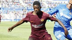 Demb&eacute;l&eacute; con el Barcelona. 