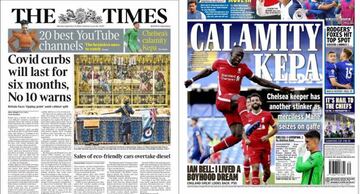 Portadas del 21 de septiembre de 'The Times' y 'Daily Express'.