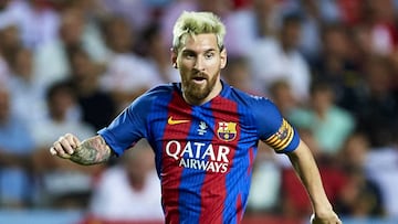 Messi, en el partido de la Supercopa de Espa&ntilde;a.
 