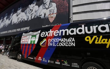 El autobús del Extremadura Unión Deportiva. 