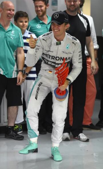 Nico Rosberg celebra la victoria. 