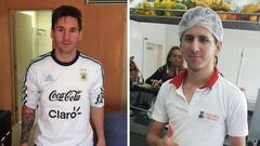 Leo Messi y su doble brasileño que se ha convertido en viral, @Sergiocarp35 en Twitter