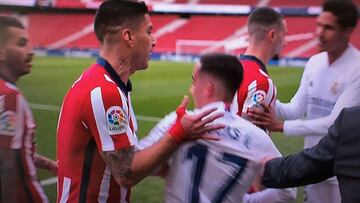 El momento en que Lucas se revuelve antes de que Nacho y Koke se enzarzaran en una tangana.