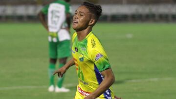 Andrés Amaya celebrando su último gol marcado ante Nacional