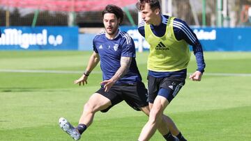 Juan Cruz durante un entrenamiento en Tajonar.