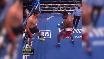 ¡Tremendo KO! Lo provoca para que le siga pegando y lo saca del ring a puñetazos