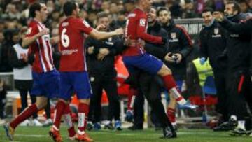 Griezmann celebra el 2-1 ante el Athletic.