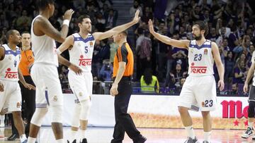 Rudy Fern&aacute;ndez y Sergio Llull, ante el Bamberg.