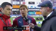 Inui, con traductor tras el Eibar-Barcelona, destaca en Twitter