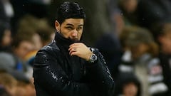 Mikel Arteta, entrenador del Arsenal, durante el partido ante el Fulham.