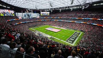 LAS VEGAS, NEVADA - JANUARY 07: A general view during the national anthem prior to a game between the Kansas City Chiefs and Las Vegas Raiders at Allegiant Stadium on January 07, 2023 in Las Vegas, Nevada.   Jeff Bottari/Getty Images/AFP (Photo by Jeff Bottari / GETTY IMAGES NORTH AMERICA / Getty Images via AFP)