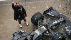 HAMILTON Lewis (gbr), Mercedes AMG F1 GP W11 Hybrid EQ Power+, portrait celebrating his 7th title with the team during the Formula 1 DHL Turkish Grand Prix 2020, from November 13 to 15, 2020 on the Intercity Istanbul Park, in Tuzla, near Istanbul, Turkey - Photo Florent Gooden / DPPI
 AFP7 
 15/11/2020 ONLY FOR USE IN SPAIN