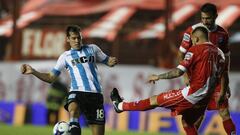 Augusto Solari, durante un partido con Racing de Avellaneda.