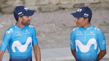 23/08/18
 ALEJANDRO VALVERDE Y NAIRO QUINTANA
 MOVISTAR TEAM
 TEATRO ROMANO , MALAGA
 PRESENTACION VUELTA ESPA&bdquo;A 2018
 CICLISMO
  VUELTA ESPA&Ntilde;A 2018