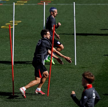 Koke durante el entrenamiento.