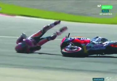 Así fue la caída de Márquez en los libres 3 del GP de Austria