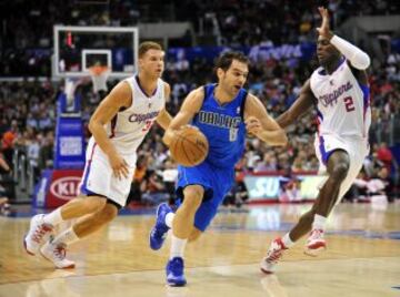 José Calderón (Dallas Mavericks) durante el partido contra Los Angeles Clippers.