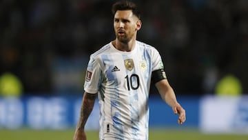 Soccer Football - World Cup - South American Qualifiers - Argentina v Brazil - Estadio San Juan del Bicentenario, San Juan, Argentina - November 16, 2021 Argentina&#039;s Lionel Messi REUTERS/Agustin Marcarian